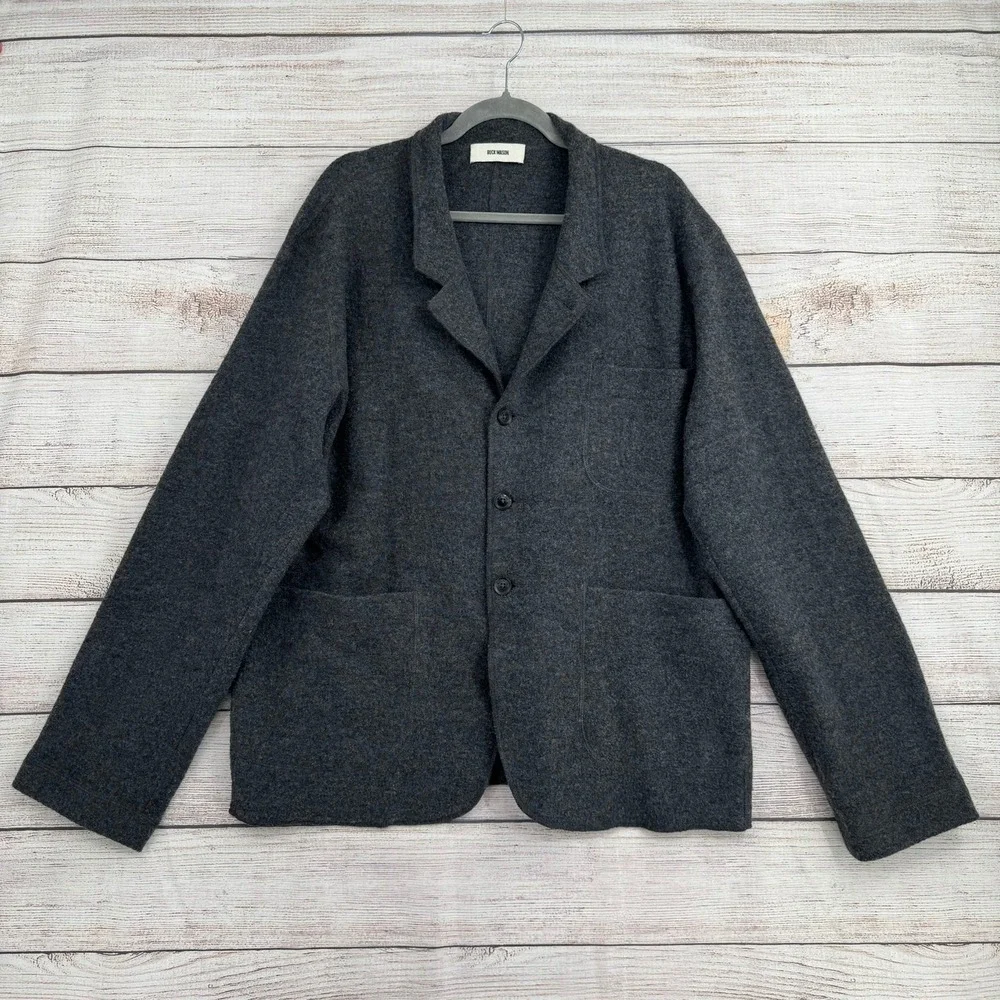Buck Mason Wool Chore Coat Mens XXL Charcoal Grey 3-Button Blazer Jacket
